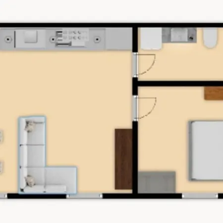 Apartment Central 2-room Souterrain Flat *